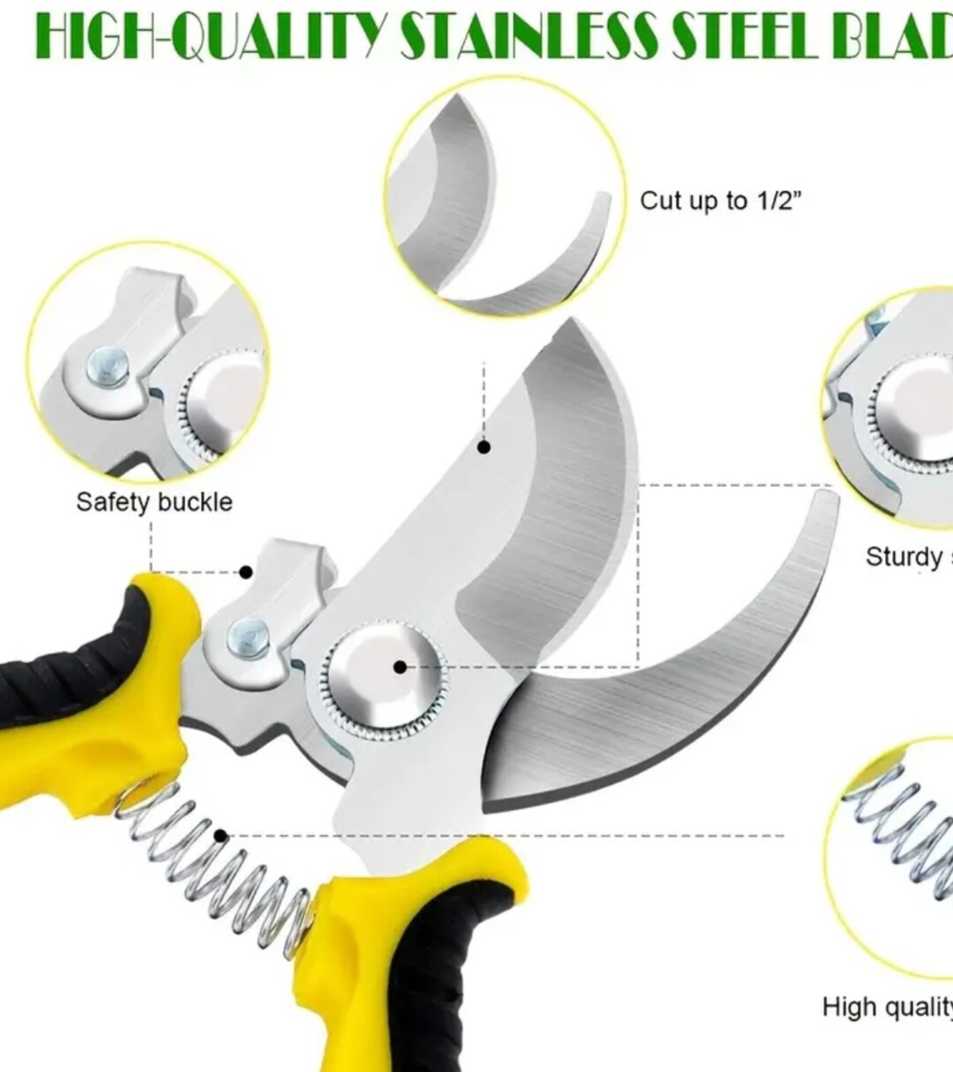 Tijeras De Podar Profesionales Amarillas - 2